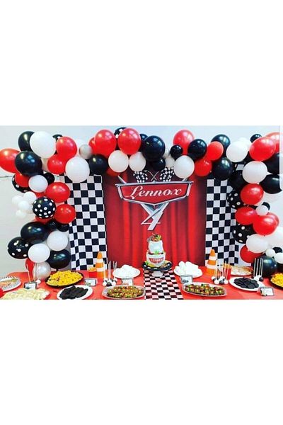 Parti dolabı Cars Metallic Balloon Chain Set Balloon Concept Cars Party Chain
