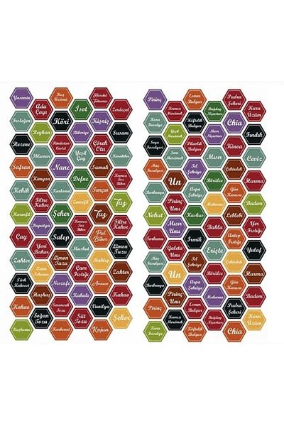 FBZhome 126 Pieces Spice and Pulses Sticker Water Resistant Label