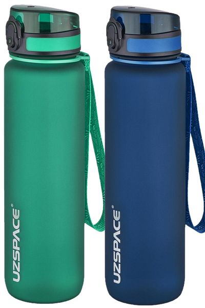 Uzspace Set of 2 1000ml 1litre Tritan Water Bottle