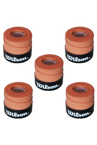 Wilson Turuncu Comfort Bowl O'grips 5 Adet Grip, Tenis Raketi Gribi Kiremit R...