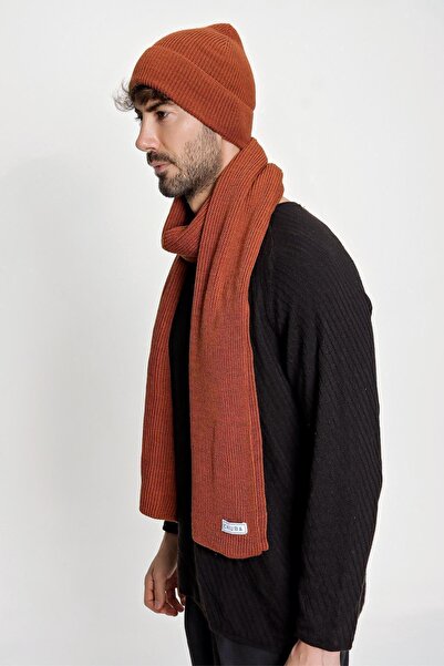 CHUBA Men's Thessaloniki Knitted Knitwear Scarf Beanie Set Cinnamon 22w850