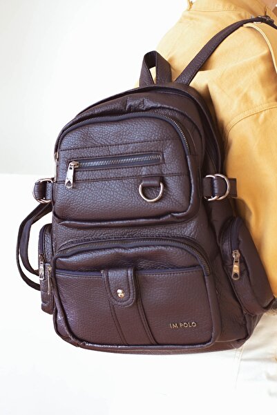 ImPolo Rucsac pentru femei Elina Navy Blue Soft Rolox - Dimensiune mare