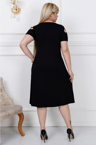 ViolettaXL Plus Size Lycra Viscose Dress - Cross Piping Sleeves