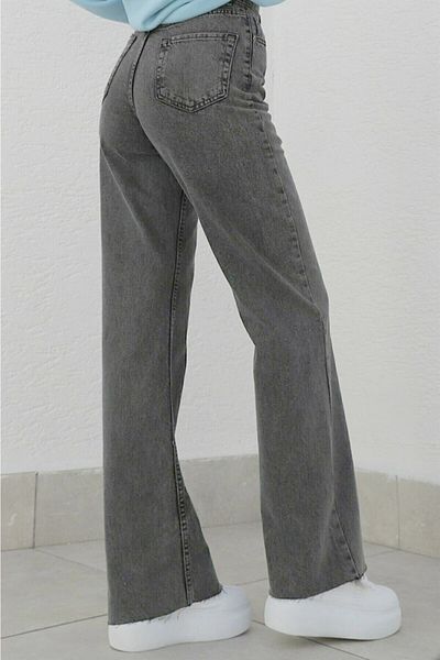 Trn JNS Pantaloni Palazzo, blugi largi, cu talie super înaltă, afumat Power Lycra