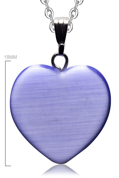 Tesbih Atölyesi Certified Heart Model Real Blue Agate Stone Necklace