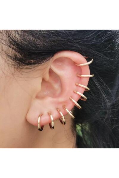 Jaida Moda 316l Burun Kulak Dudak Tüm Bölgelere Uyumlu 4 Adet Çelik Deliksiz Fake Piercing