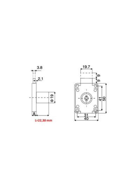 CANEX Square Drawer Lock 01.139.022 Price is for 4 Pieces