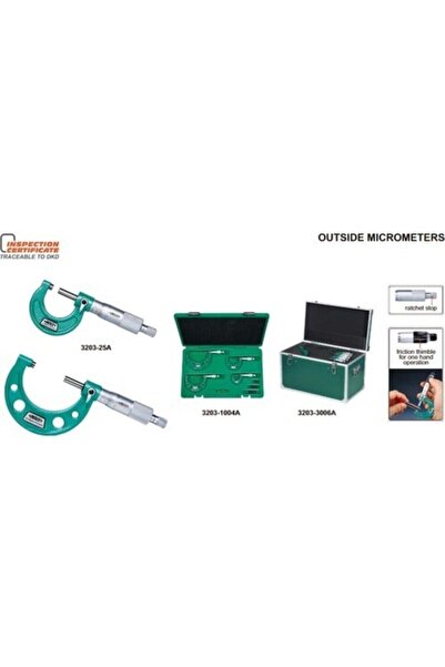 İnsize Insize 3203-1506a Insize Mekanik Mikrometre Seti 0-150mm