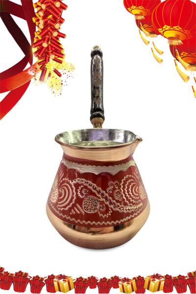 Batur Ticaret Yılbaşı Özel Noel Cezve El Yapımı Bakır Büyük Boy