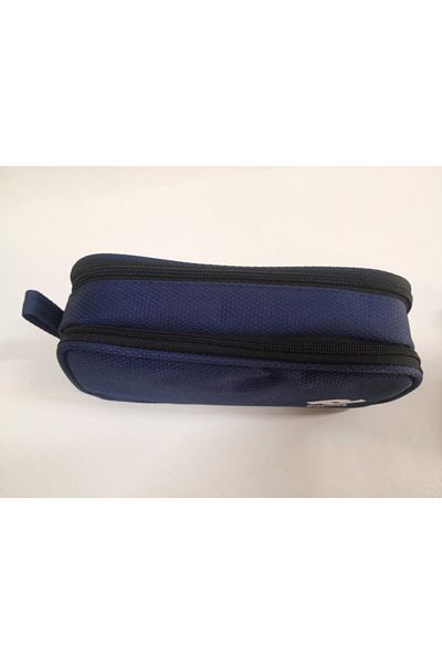 Pippa Navy Blue Double Compartment Pen Bag Wallet Type