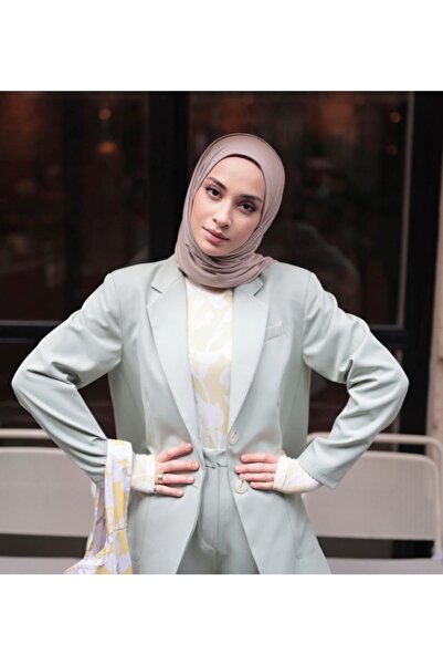 Organic Tesettür Penye Şal Hijap Modeli-açık Vizon