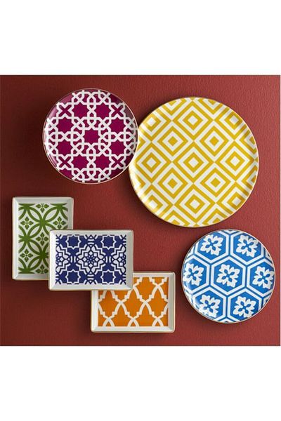 Porland Green Morocco Flat Plate Patterned 28cm
