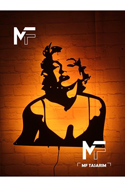 Genel Markalar Marilyn Monroe Rgb Led Işıklı Ahşap Mdf Dekoratif Tablo