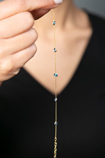 Elika Silver Kadın Altın Kaplama Nazarlı 925 Ayar Gümüş Bileklik