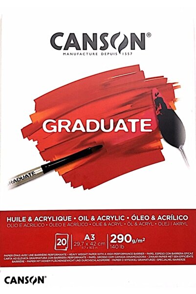 Canson Graduate Akrilik Ve Yağlı Boya A3 290 Gr. 20 Yaprak