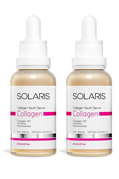 SOLARIS Yaşlanma Karşıtı Kolajen Cilt Serumu 30 ml x 2 Adet (2% Collagen Niac...