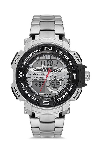 Joefox Dijital Analog Çelik Kordon Erkek Kol Saati Jfs9091