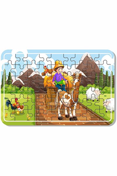 LİPYOS Çiftlik Ev, Masal Kahramanları, Sevimli Hayvanlar Ve Çiftçi Çocuk Ahşap Puzzle Set