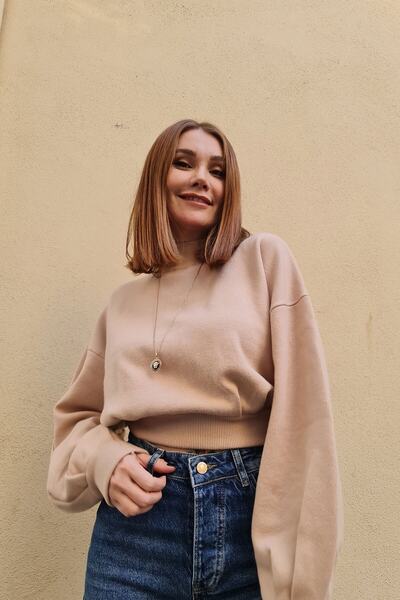 Dilvin Πλισέ πουλόβερ με μισή φούστα ψαρά