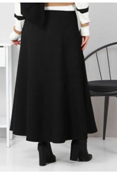 ALMİNA Suede Flared Long Skirt, Suede Mevlana Skirt