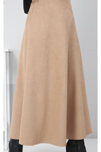 ALMİNA Suede Kiloş Long Skirt, Suede Mevlana Skirt