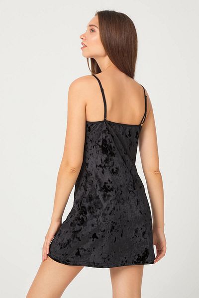 Cottonhill Γυναικείο babydoll από μαύρο τούλι με λεπτομέρειες από βελούδο