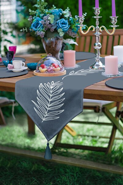 Realhomes Renkli Zemin Üzerinde Yaprak Desenli Dijital Baskılı Özel Tasarım P...