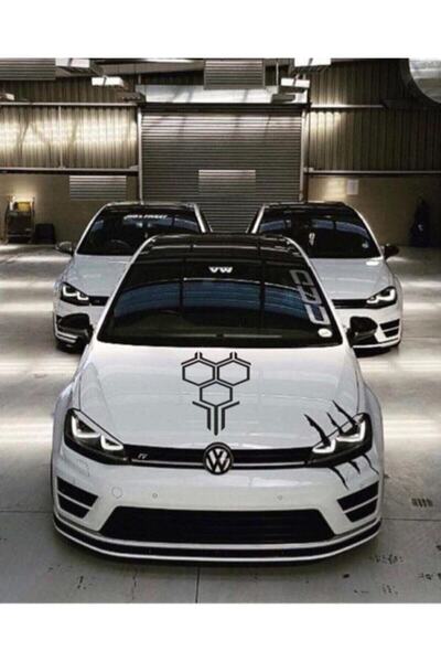 Dijitonline Petek Kaput Sticker Oto Araba Sticker Siyah 58 X 35 Cm