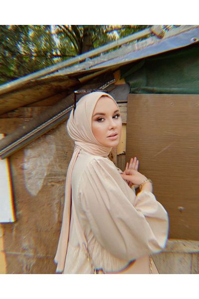 Organic Hijab Combed Cotton Shawl Models-beige