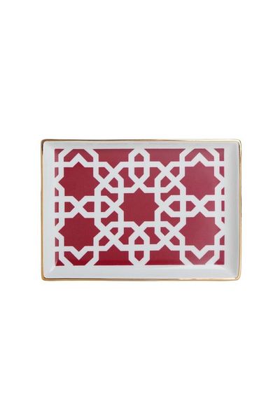 Porland Morocco Pattern 5 Fuchsia Breakfast Appetizer Plate 18X13 cm