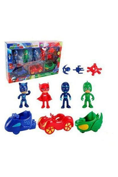 SUDEN Toy Pijamaskeliler Set with 3 Trolleys and 4 Accessories - Scntoys