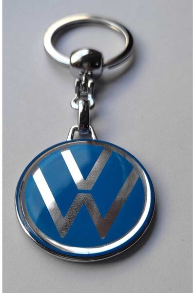 Modül New Logo Volkswagen Logo Metal Car Keychain - Blue Color