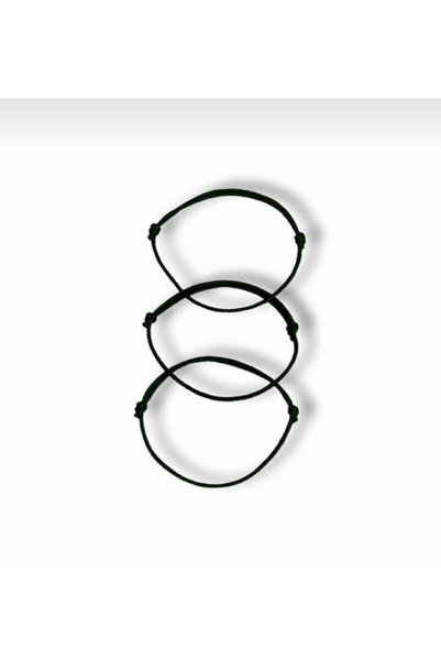 Lade 3-Piece Black Adjustable Minimal Thick Rope Bracelet