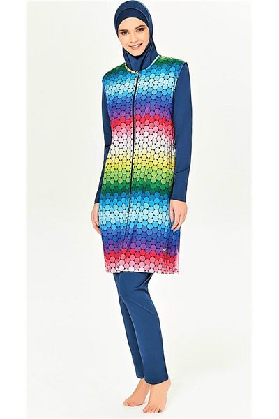 Adasea Γιλέκο Gilet Hijab Μαγιό ανοιχτό μπλε ναυτικό