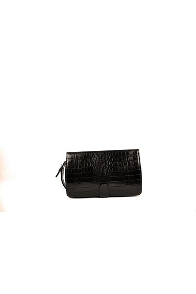 Eminsa Men's Brown Crocodile Handle Handbag