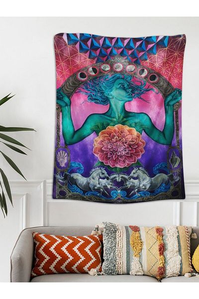Buka Shops Tapiserie de perete din catifea Luna Misterioasă 70x100 Cm