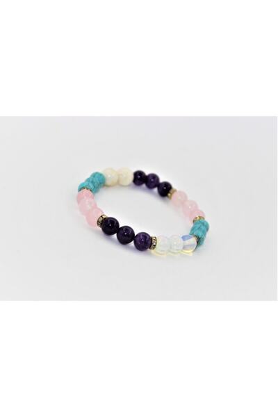 ztt Pink Quartz-pearl-firose-amethyst-moonstone Natural Stone Bracelet