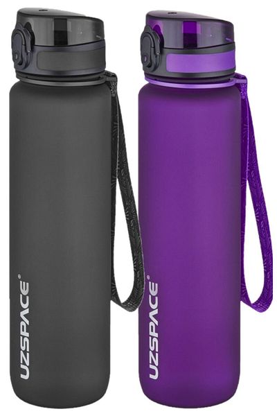 Uzspace 1000ml Tritan Water Bottle - Set of 2 1 Liter