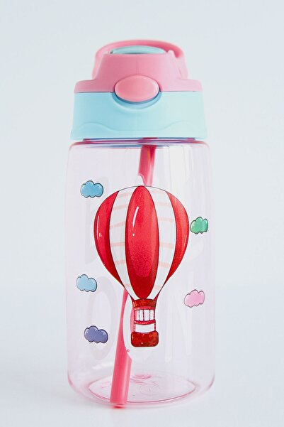 forte luva Pembe Balon Desenli Emzikli 420 Ml Su Matarası