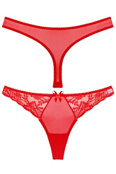 Liona Kırmızı Renk Dantelli Kadın G String