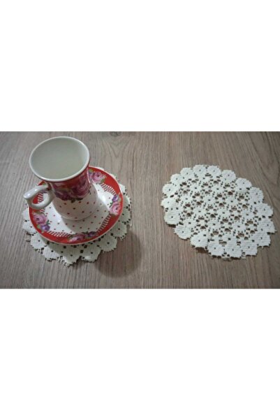 Üçbey Tekstil Üçbey Coaster 6-Piece Napkin Set Beige Fabric