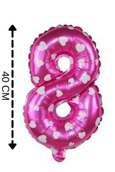 ELGALA بالون فويل رقم 8 بالون هيليوم 40 سم لون وردي