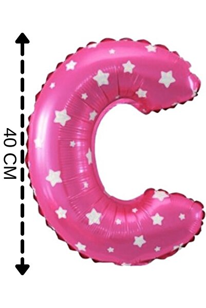 ELGALA بالون فويل حرف C بالون هيليوم 40 سم لون وردي