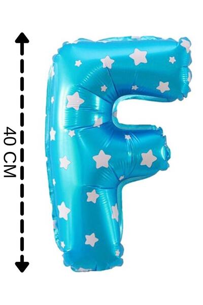 ELGALA بالون فويل حرف F بالون هيليوم 40 سم لون أزرق