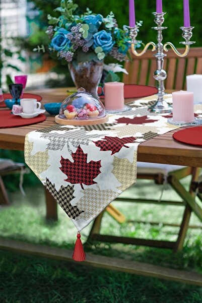 Realhomes Alergăr triunghiular din chenille cu design special imprimat digita...