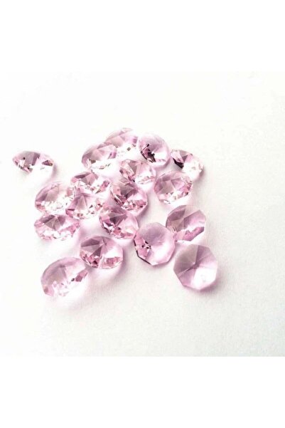ADA AVİZE 14 Mm Pembe Octagon Işlenmiş Avize Taşı 10 Adet