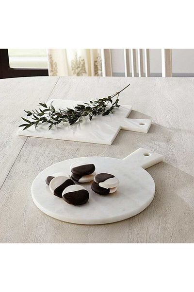 Sümeyra Marble Art Dual - Natural White Marble Cutting Board Set of 2