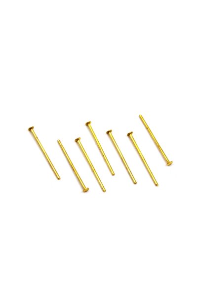 yfhobi 30 Adet - 20 Mm Sarı Kaplama Tepeli Düz Takı Çivisi, Bijuteri Tepeli Iğne