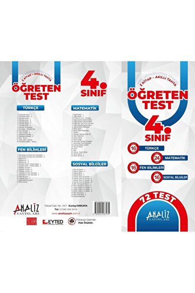 Analiz Yayınları 4.sınıf Öğreten Yaprak Test
