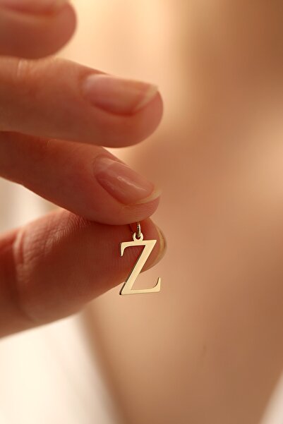 MİLET KUYUMCULUK 14 Ayar Altın Z Harfi Plaka Kolye Ucu